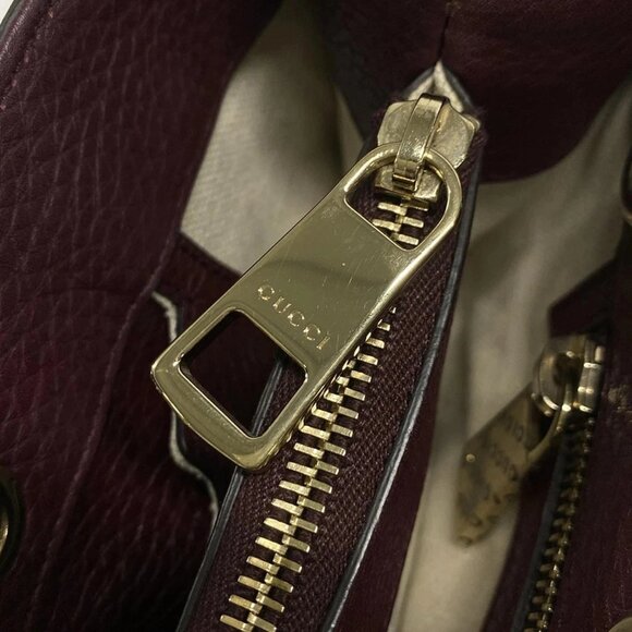 GUCCI Bamboo Shopper Bordeaux Leather Tote Bag bran-796-090625 - Picture 12 of 16